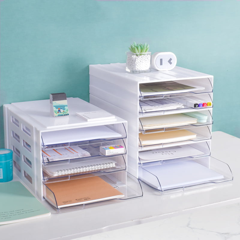 Desktop Drawer Organizer – Plastic Office Storage Drawers for Files, Stationery, and Documents