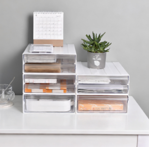 Multi-Layer Document Organizer – Desktop Plastic Storage Drawer Cabinet for Home Office