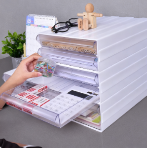 Plastic Desktop Filing Cabinet – Multi-Tier A4 Document Storage Drawers
