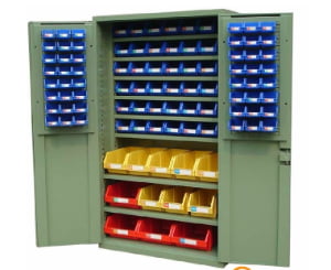 Steel Bin Cabinet with Drawers – Industrial Metal Storage for Parts and Components