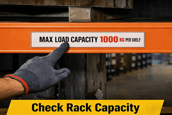 diagram showing the different components of a mold rack like beams, uprights, and bracing