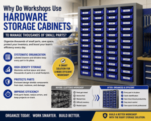 Why Do Workshops Use Hardware Storage Cabinets to Manage Thousands of Small Parts?