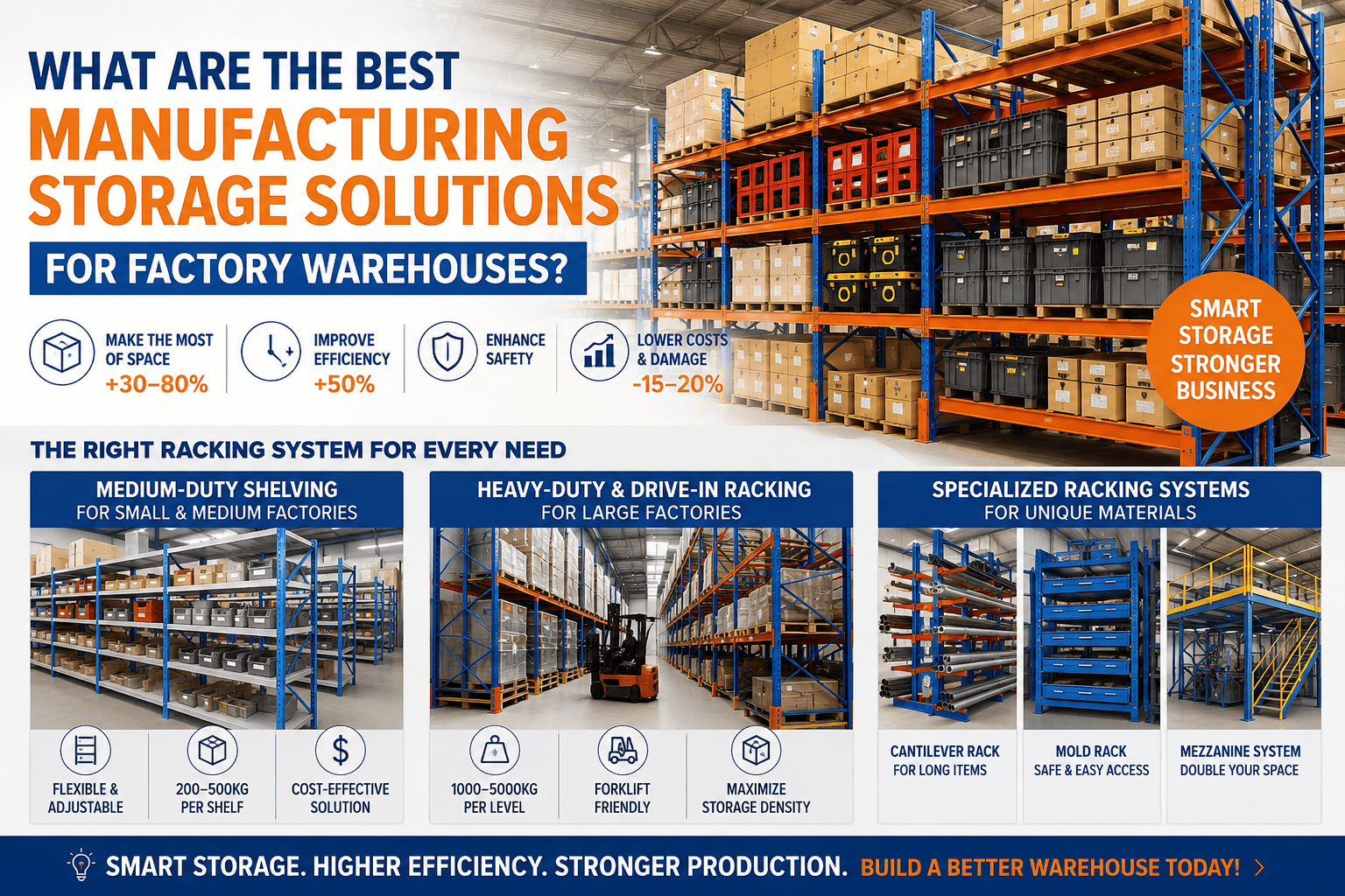 What Are the Best Manufacturing Storage Solutions for Factory Warehouses?