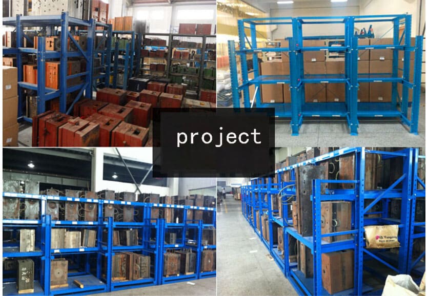 A purchasing manager inspecting a heavy duty mold rack while referencing a checklist on a clipboard.